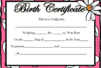 Awesome Birth Certificate Fake Template