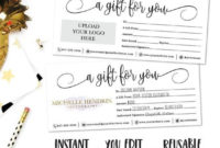 Awesome Black And White Gift Certificate Template Free