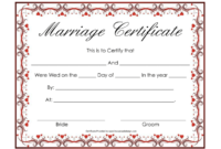 Awesome Blank Marriage Certificate Template