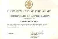 Awesome Certificate Of Achievement Army Template