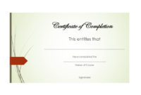 Awesome Certificate Of Completion Template Word
