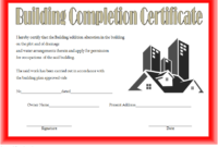 Awesome Certificate Of Construction Completion