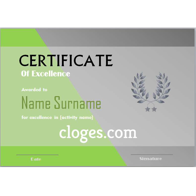 Awesome Certificate Of Excellence Template Word