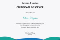 Awesome Certificate Of Service Template Free