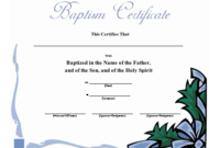 Awesome Christian Baptism Certificate Template