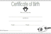 Awesome Kitten Birth Certificate Template