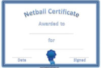 Awesome Netball Certificate