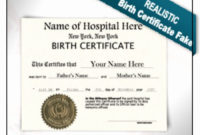 Awesome Novelty Birth Certificate Template