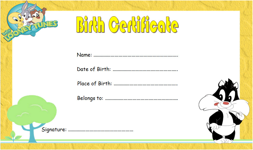 Awesome Official Birth Certificate Template