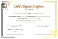Awesome Pet Adoption Certificate Editable Templates
