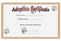 Awesome Pet Adoption Certificate Template