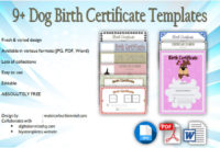 Awesome Pet Birth Certificate Template
