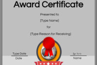 Awesome Soccer Award Certificate Template