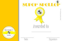 Awesome Spelling Bee Award Certificate Template