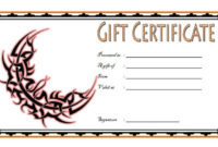 Awesome Tattoo Gift Certificate Template