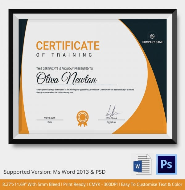 Awesome Template For Training Certificate