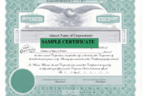 Awesome Template Of Share Certificate