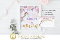 Awesome Unicorn Adoption Certificate Templates