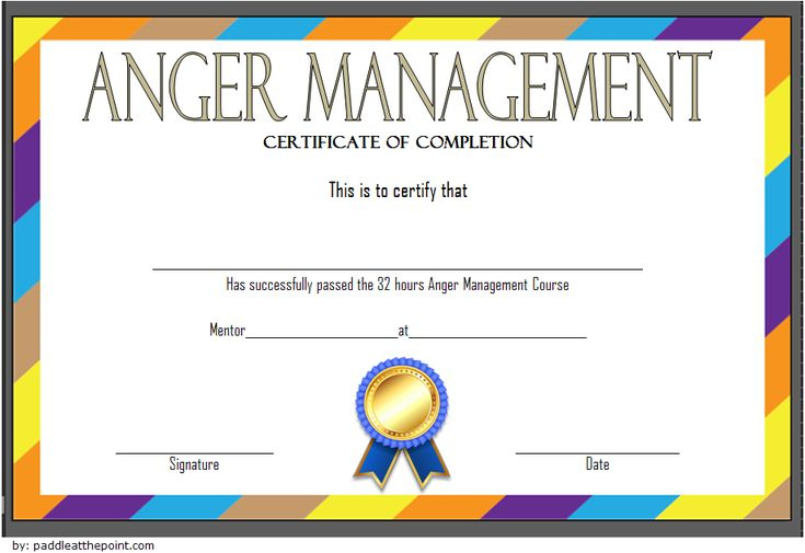 Best Anger Management Certificate Template Free