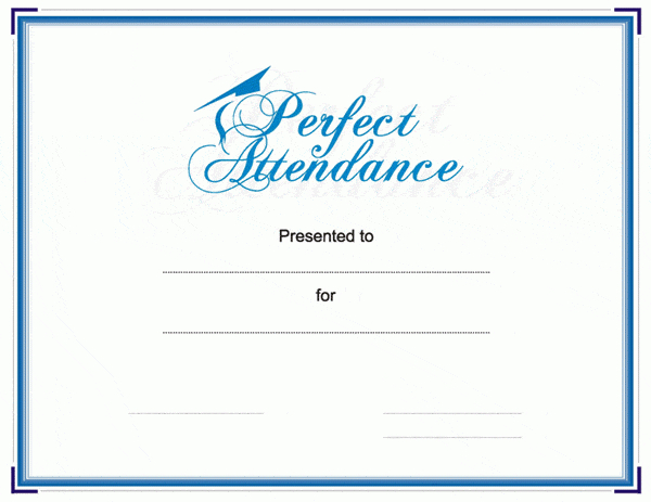 Best Attendance Certificate Template Word