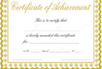 Best Blank Certificate Of Achievement Template