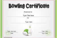 Best Bowling Certificate Template
