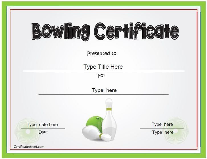 Best Bowling Certificate Template