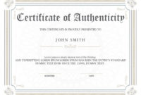 Best Certificate Of Authenticity Photography Template
