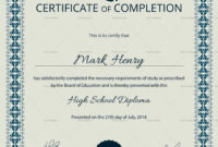 Best Certificate Of Completion Word Template