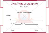 Best Child Adoption Certificate Template