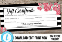 Best Custom Gift Certificate Template