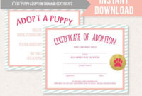 Best Dog Adoption Certificate Free Printable 7 Ideas