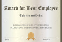Best Employee Of The Year Certificate Template Free