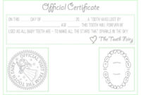 Best Free Tooth Fairy Certificate Template