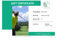 Best Golf Gift Certificate Template