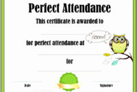 Best Perfect Attendance Certificate Template Free
