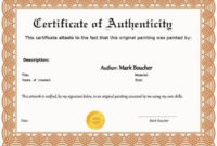 Best Photography Certificate Of Authenticity Template