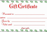 Best Printable Gift Certificates Templates Free