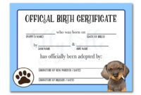 Best Puppy Birth Certificate Template