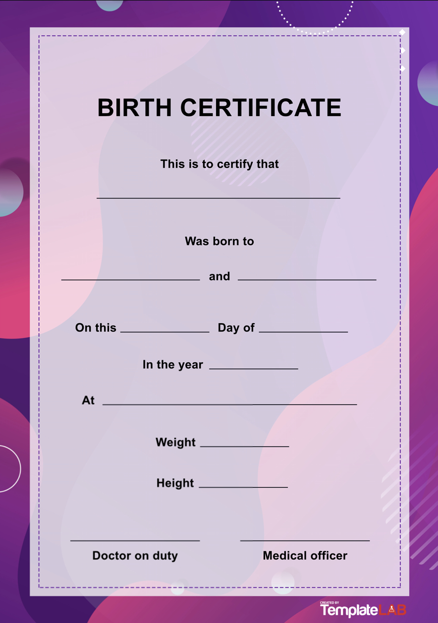 Best Rabbit Birth Certificate Template Free 2019 Designs