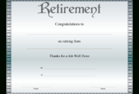 Best Retirement Certificate Template