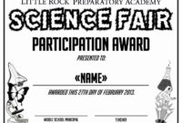 Best Science Fair Certificate Templates