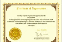 Best Template For Certificate Of Appreciation In Microsoft Word