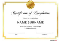 Best Training Certificate Template Word Format