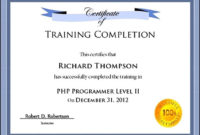 Best Training Certificate Template Word Format