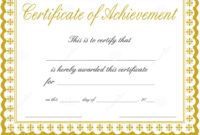 Best Word Certificate Of Achievement Template