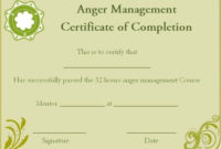 Fantastic Anger Management Certificate Template Free
