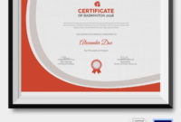 Fantastic Badminton Achievement Certificate Templates