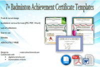 Fantastic Badminton Certificate Template