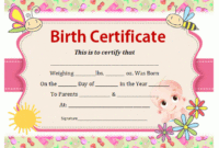 Fantastic Birth Certificate Templates For Word
